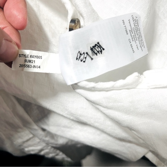 Baird Mcnutt J. Crew Women’s Medium Irish Linen White Button Down Business EUC - Picture 12 of 13
